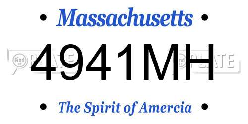 4941MH Massachusetts License Plate
