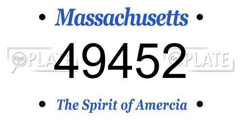 49452 Massachusetts License Plate