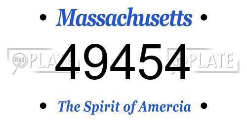 49454 Massachusetts License Plate