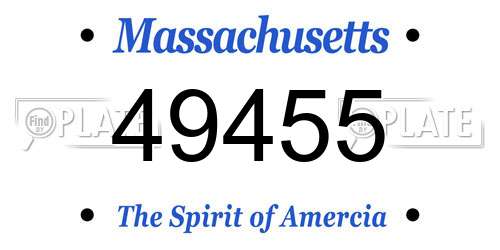 49455 Massachusetts License Plate