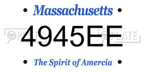 4945EE Massachusetts License Plate
