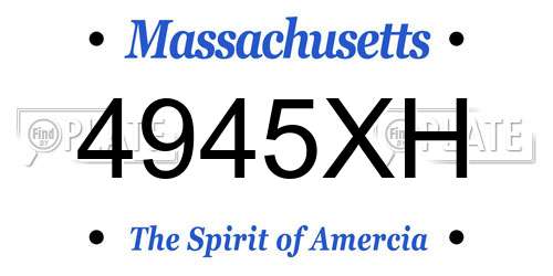 4945XH Massachusetts License Plate