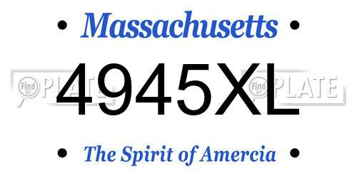 4945XL Massachusetts License Plate