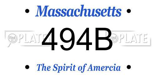 494B Massachusetts License Plate