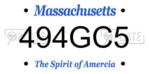 494GC5 Massachusetts License Plate