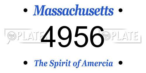 4956 Massachusetts License Plate