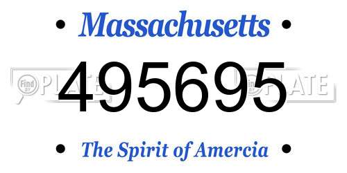 495695 Massachusetts License Plate