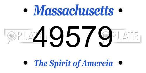49579 Massachusetts License Plate