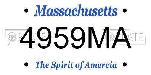 4959MA Massachusetts License Plate
