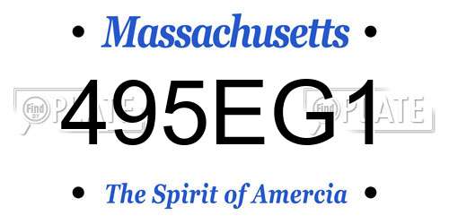 495EG1 Massachusetts License Plate