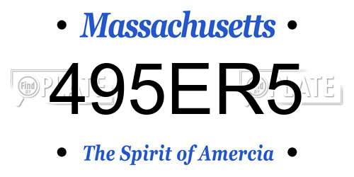 495ER5 Massachusetts License Plate