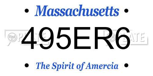 495ER6 Massachusetts License Plate