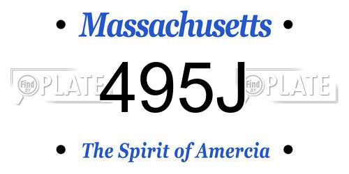 495J Massachusetts License Plate