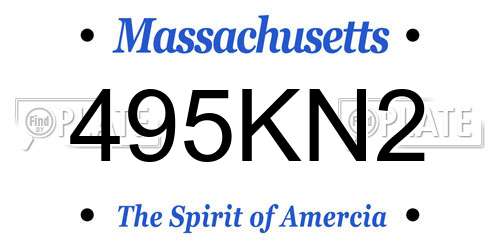 495KN2 Massachusetts License Plate