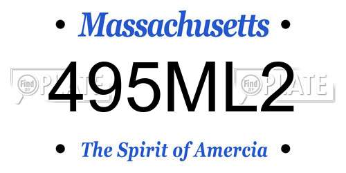 495ML2 Massachusetts License Plate