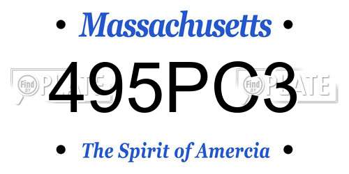495PC3 Massachusetts License Plate