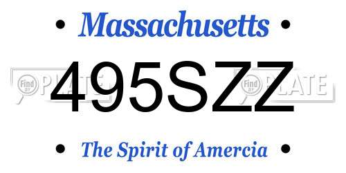495SZZ Massachusetts License Plate