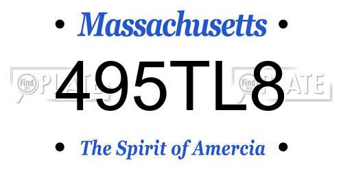 495TL8 Massachusetts License Plate