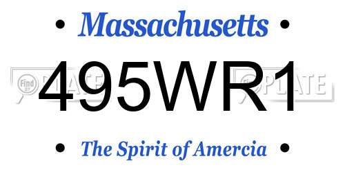 495WR1 Massachusetts License Plate