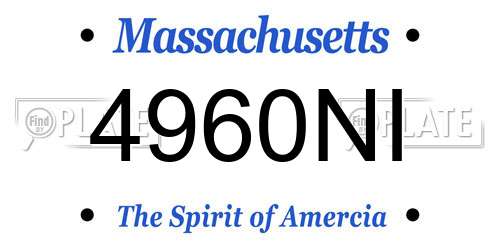 4960NI Massachusetts License Plate
