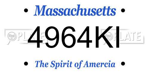 4964KI Massachusetts License Plate