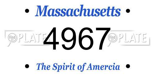 4967 Massachusetts License Plate