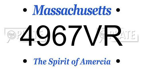4967VR Massachusetts License Plate