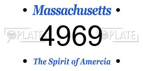 4969 Massachusetts License Plate