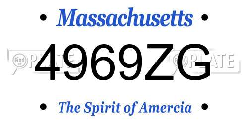 4969ZG Massachusetts License Plate