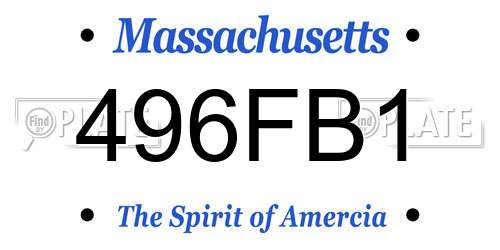496FB1 Massachusetts License Plate