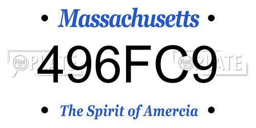 496FC9 Massachusetts License Plate