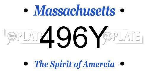 496Y Massachusetts License Plate