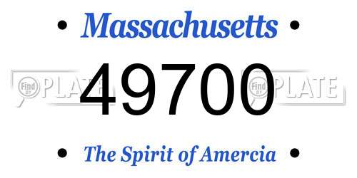 49700 Massachusetts License Plate