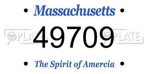 49709 Massachusetts License Plate