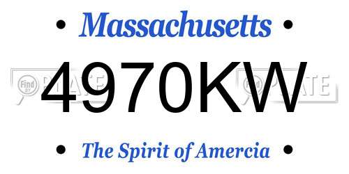 4970KW Massachusetts License Plate