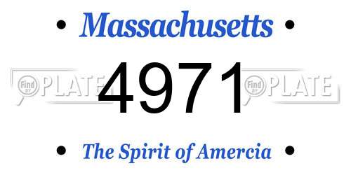 4971 Massachusetts License Plate