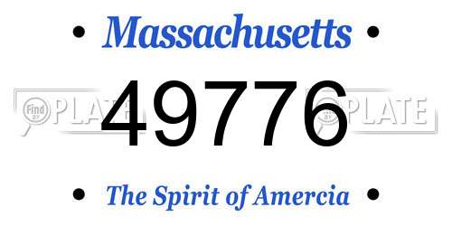 49776 Massachusetts License Plate