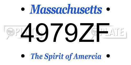 4979ZF Massachusetts License Plate