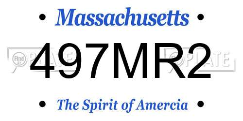 497MR2 Massachusetts License Plate