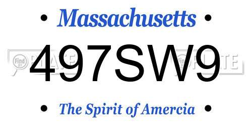 497SW9 Massachusetts License Plate