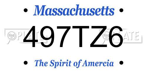 497TZ6 Massachusetts License Plate
