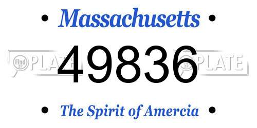 49836 Massachusetts License Plate