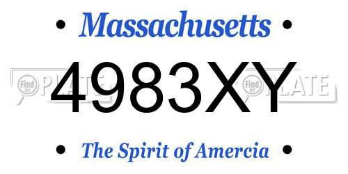 4983XY Massachusetts License Plate