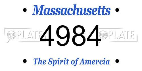 4984 Massachusetts License Plate