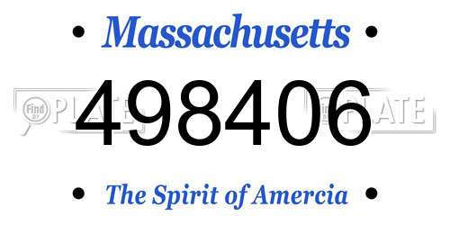 498406 Massachusetts License Plate