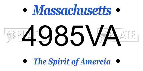 4985VA Massachusetts License Plate