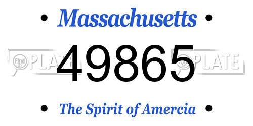 49865 Massachusetts License Plate