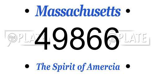 49866 Massachusetts License Plate