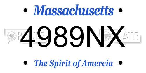 4989NX Massachusetts License Plate