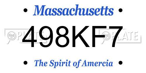 498KF7 Massachusetts License Plate